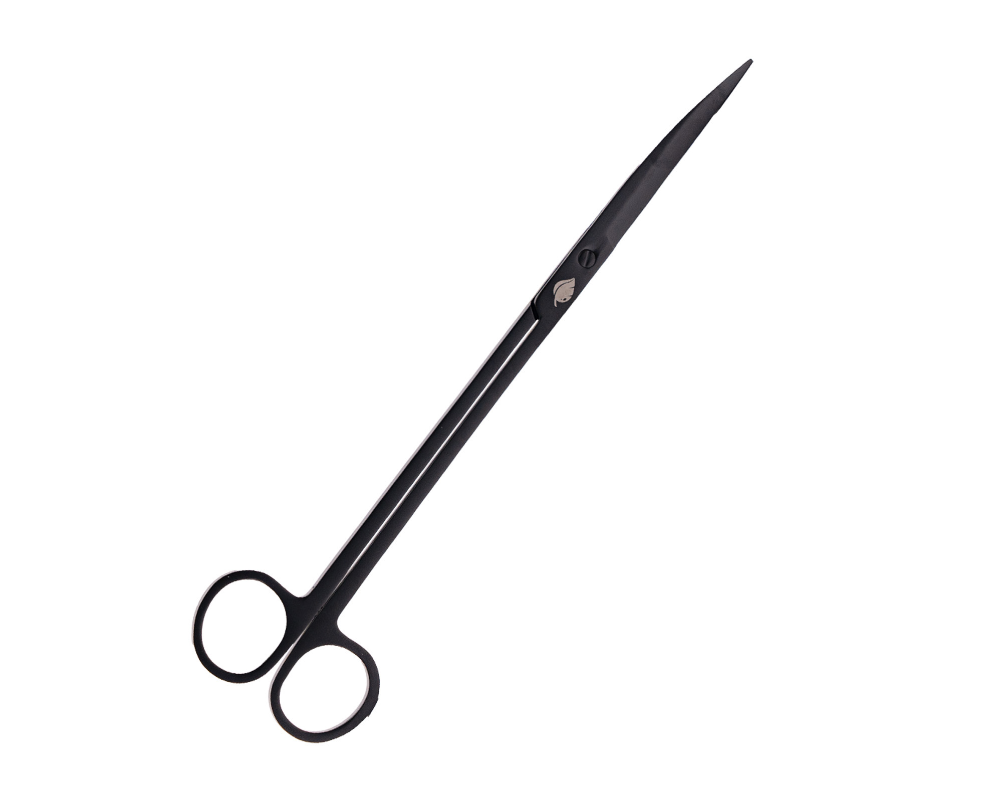 Schwarze lange Präzisionsschere mit spitzem Ende